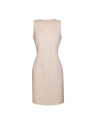 Cream sleeveless double-face