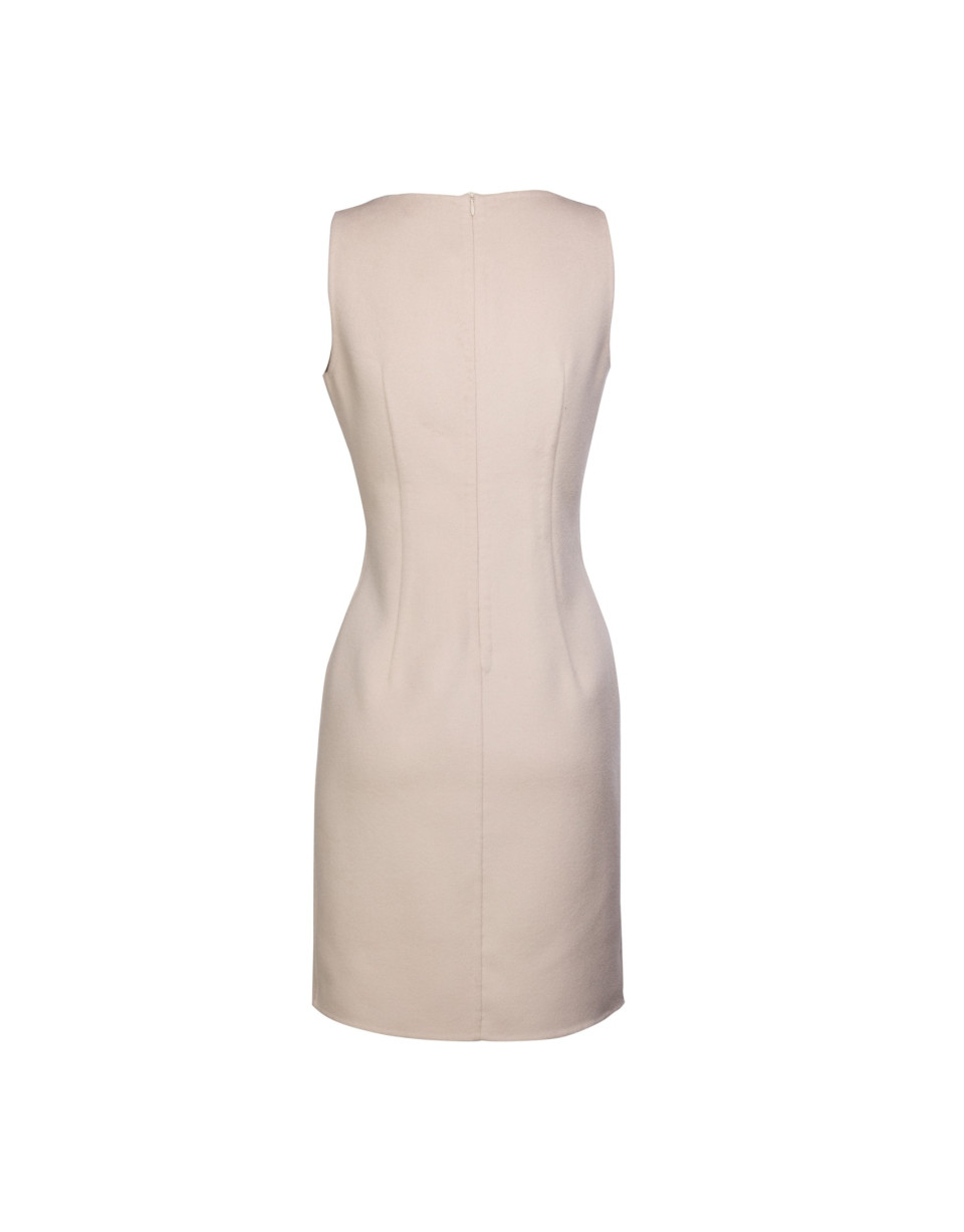 Cream sleeveless double-face