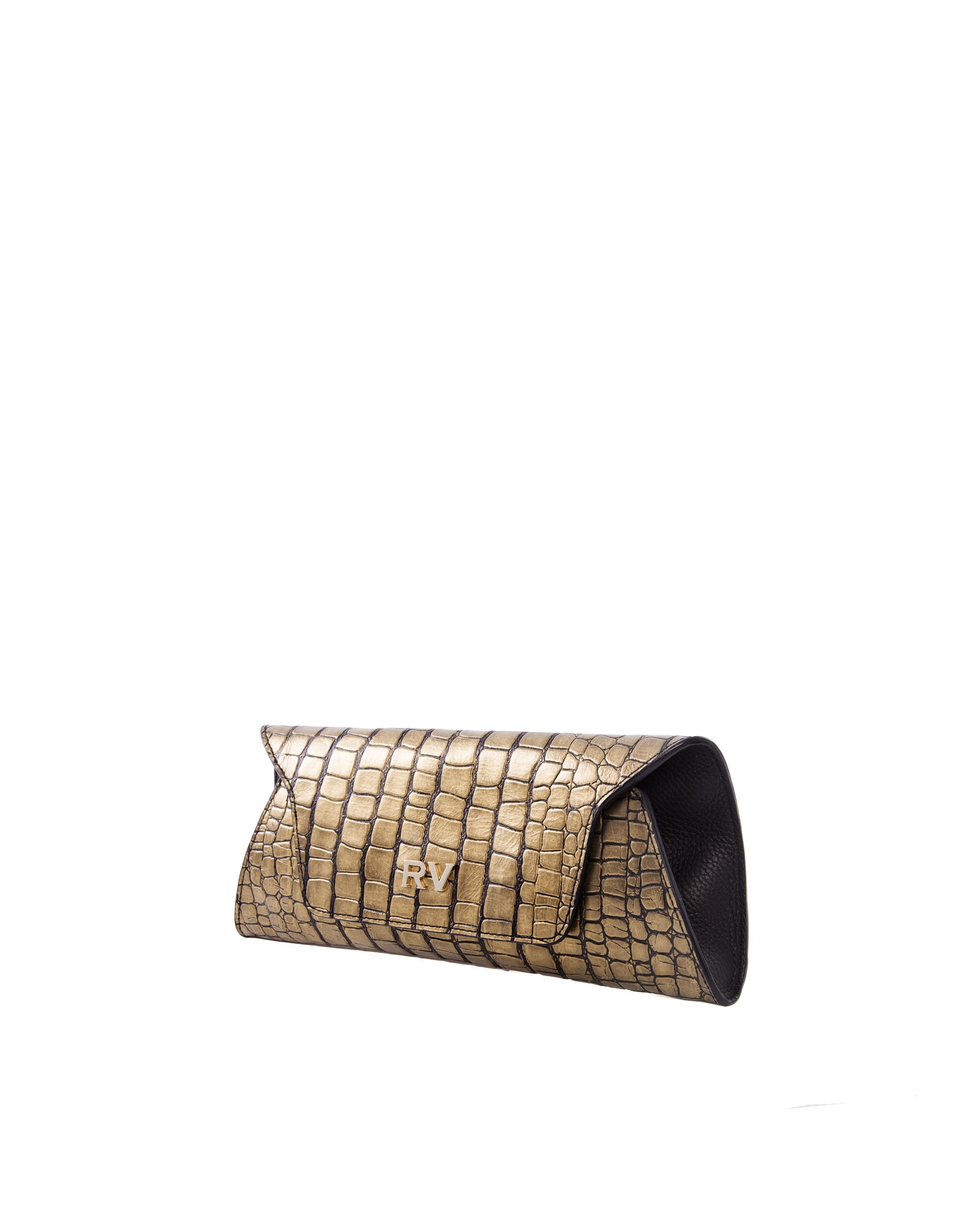 Bella Bronze metallic alligator embossed bag 