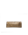 Bolso Clutch Bella Bronze piel grabado cocodrilo
