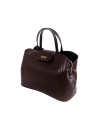 Bolso Satchel Ryan Line piel marrón