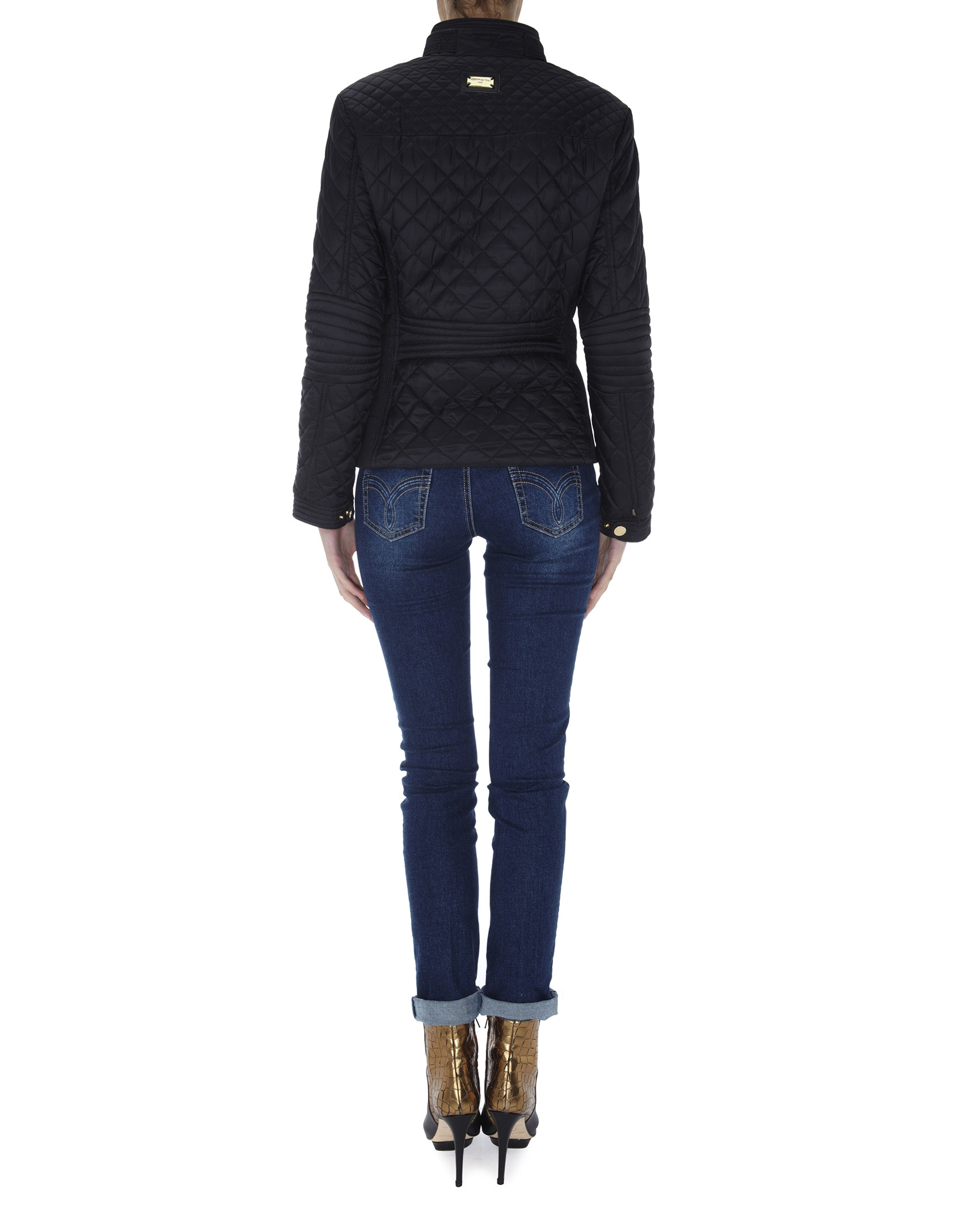 Black quilted and fabric windbreaker