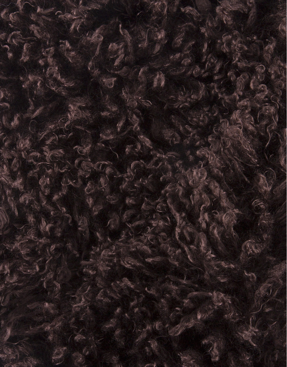 Brown fake fur infinity scarf 