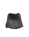 Short black rabbit fur closed cape 