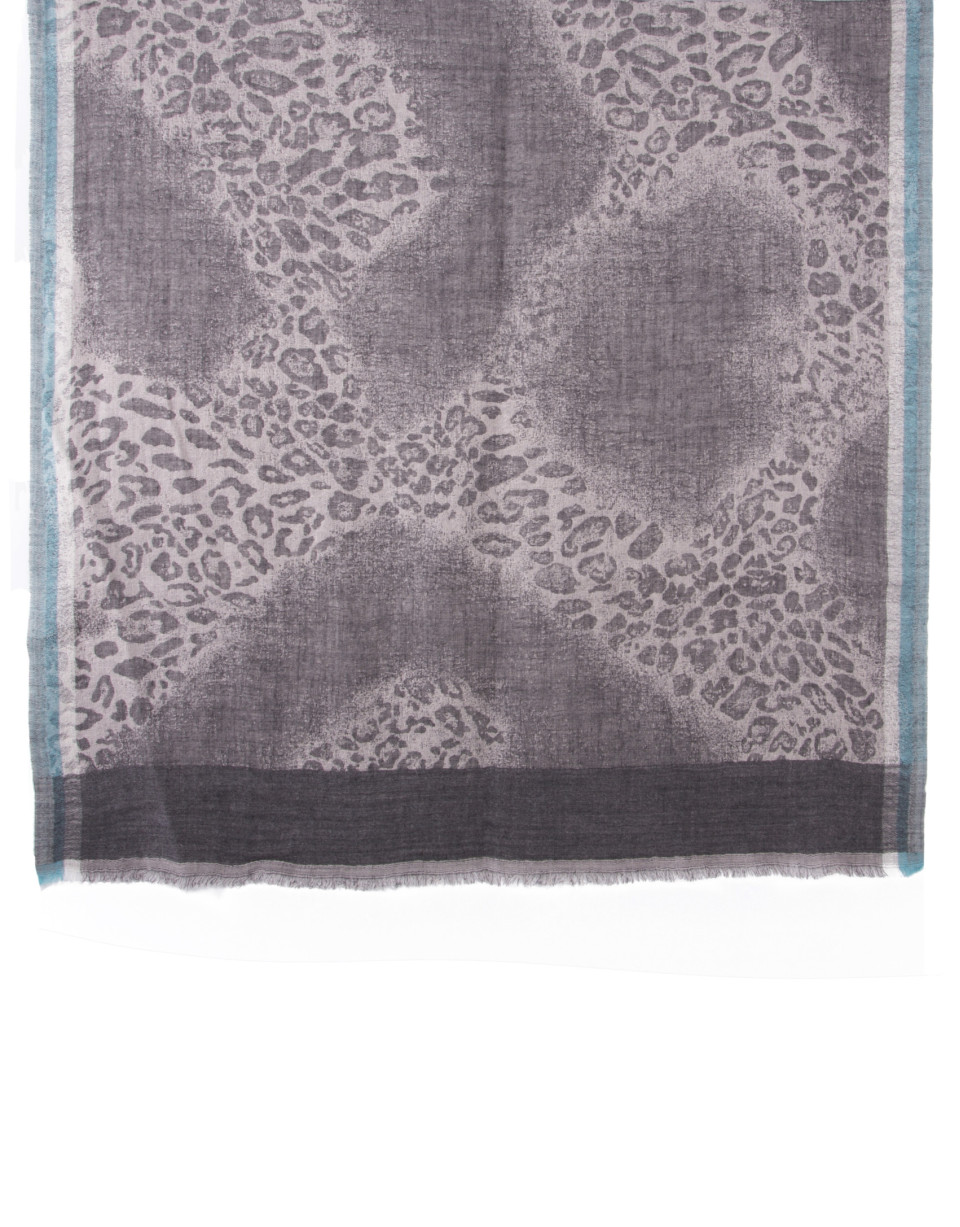 Gray animal print scarf 
