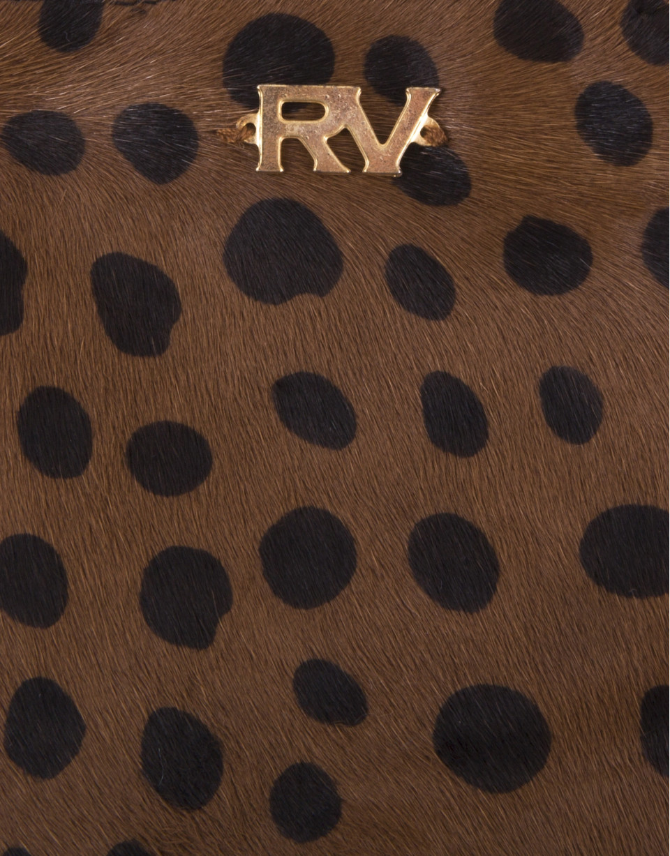 Brown and black animal print  leather gloves