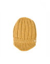 Mustard knit cap with visor 