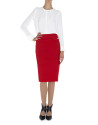 Off white blouse with pleated neckline 
