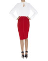 Off white blouse with pleated neckline 