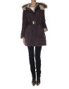 Brown / beige reversible  long ski jacket 