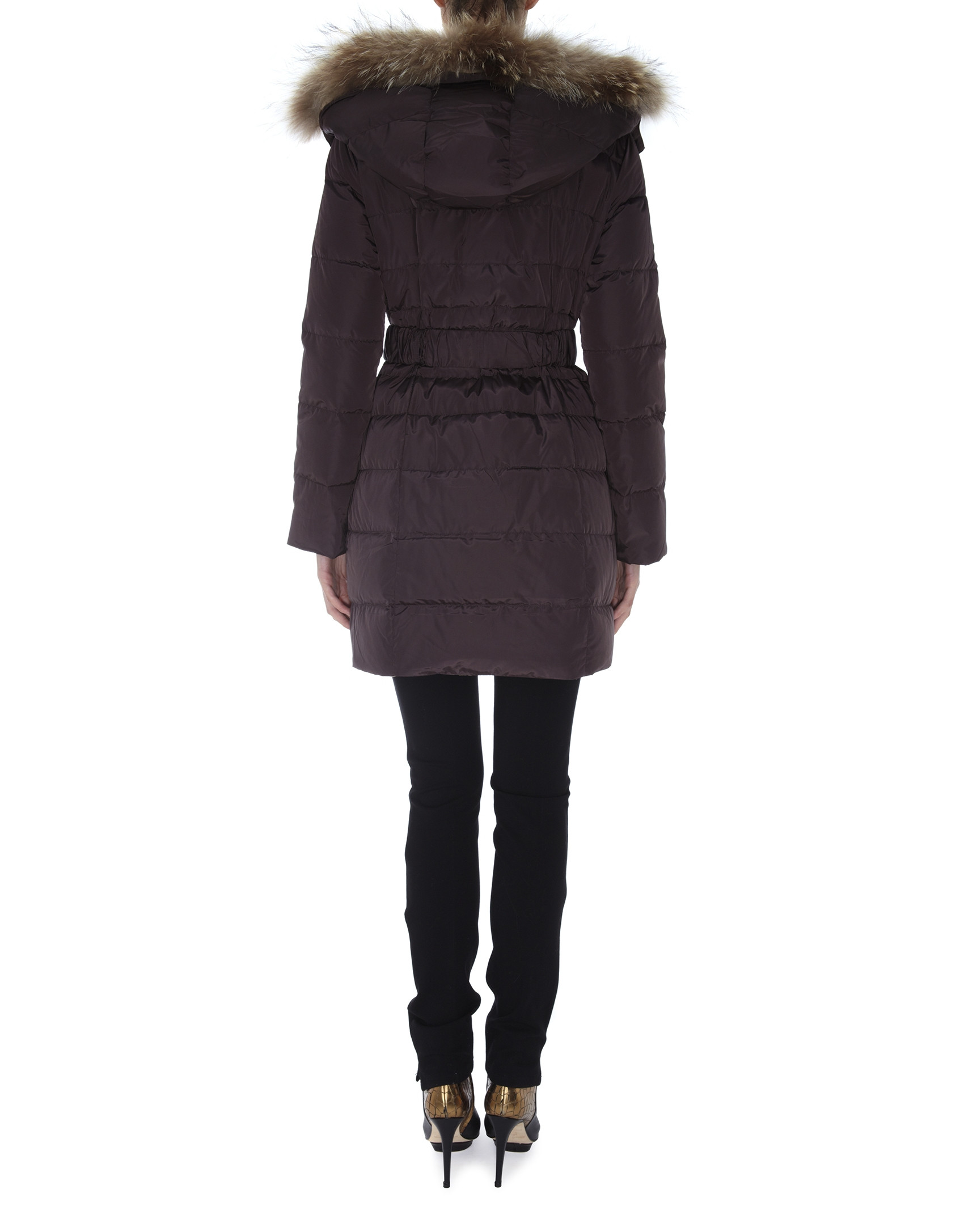 Brown / beige reversible  long ski jacket 