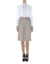 Falda beige tabla cruzada en delantero