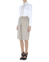 Falda beige tabla cruzada en delantero