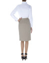 Falda beige tabla cruzada en delantero