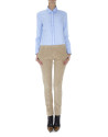Pantalón recto bolsillo francés pana beige