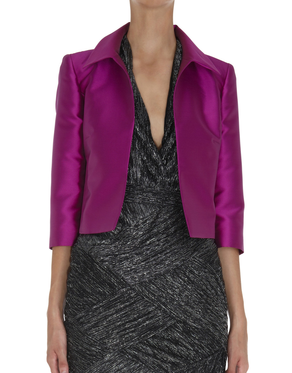 Torera raso fucsia