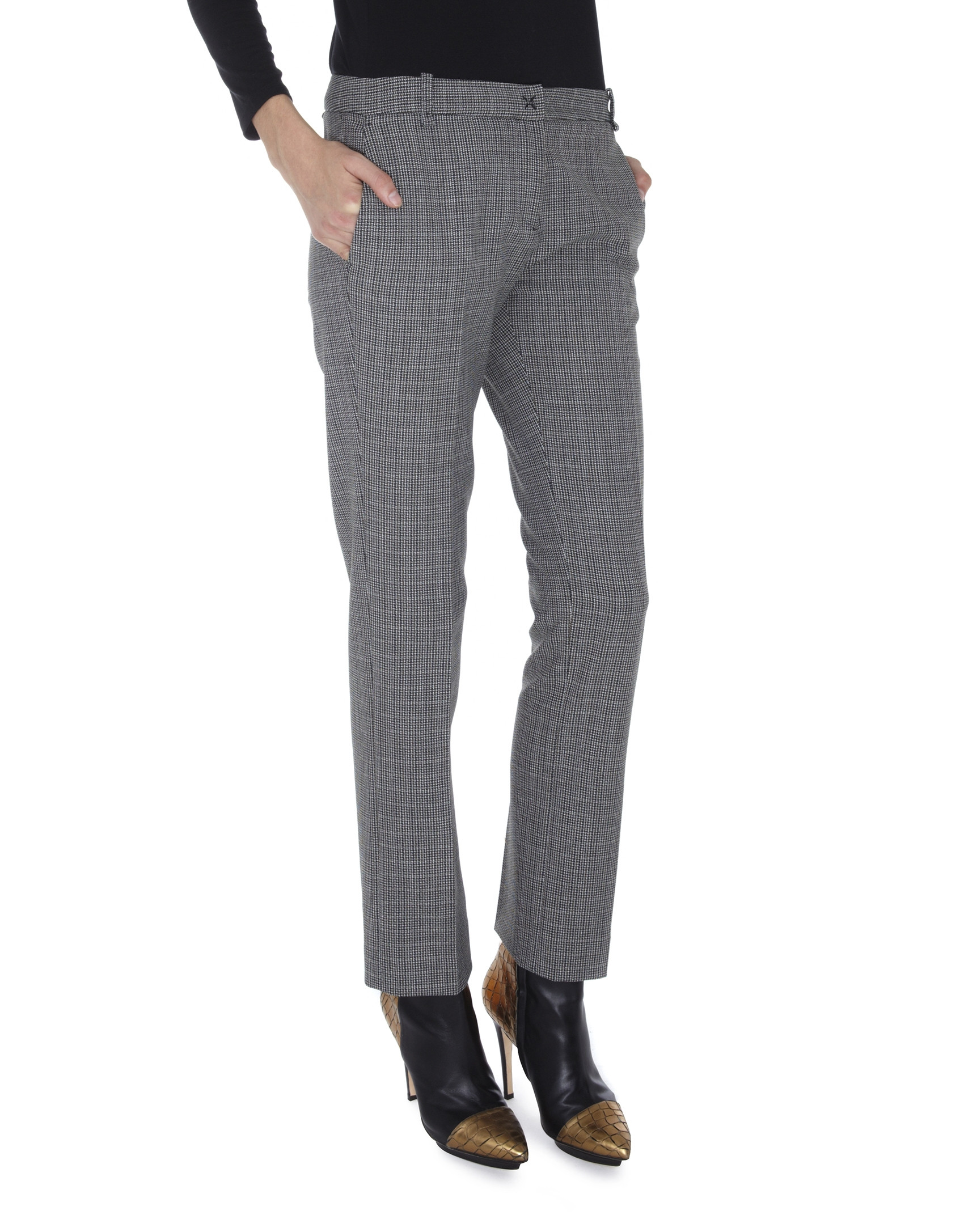 Pantalón recto bolsillo francés cheviot gris