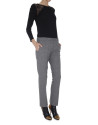 Gray tweed straight pants with French pocket