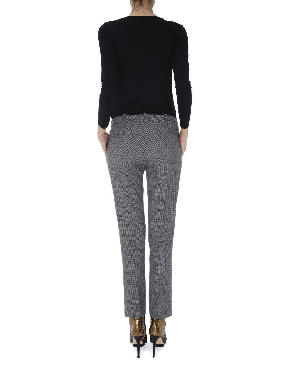 Gray tweed straight pants with French pocket