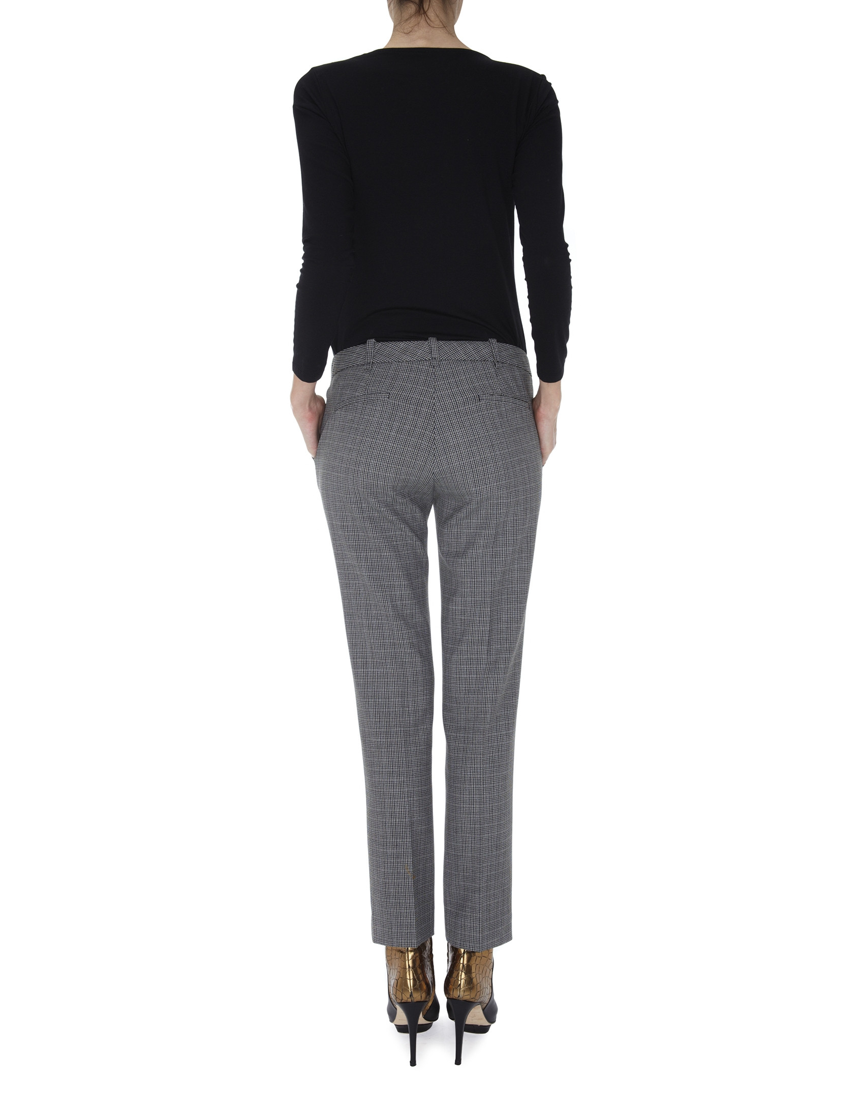 Pantalón recto bolsillo francés cheviot gris