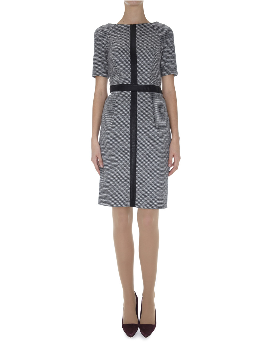 Vestido manga corta lana gris