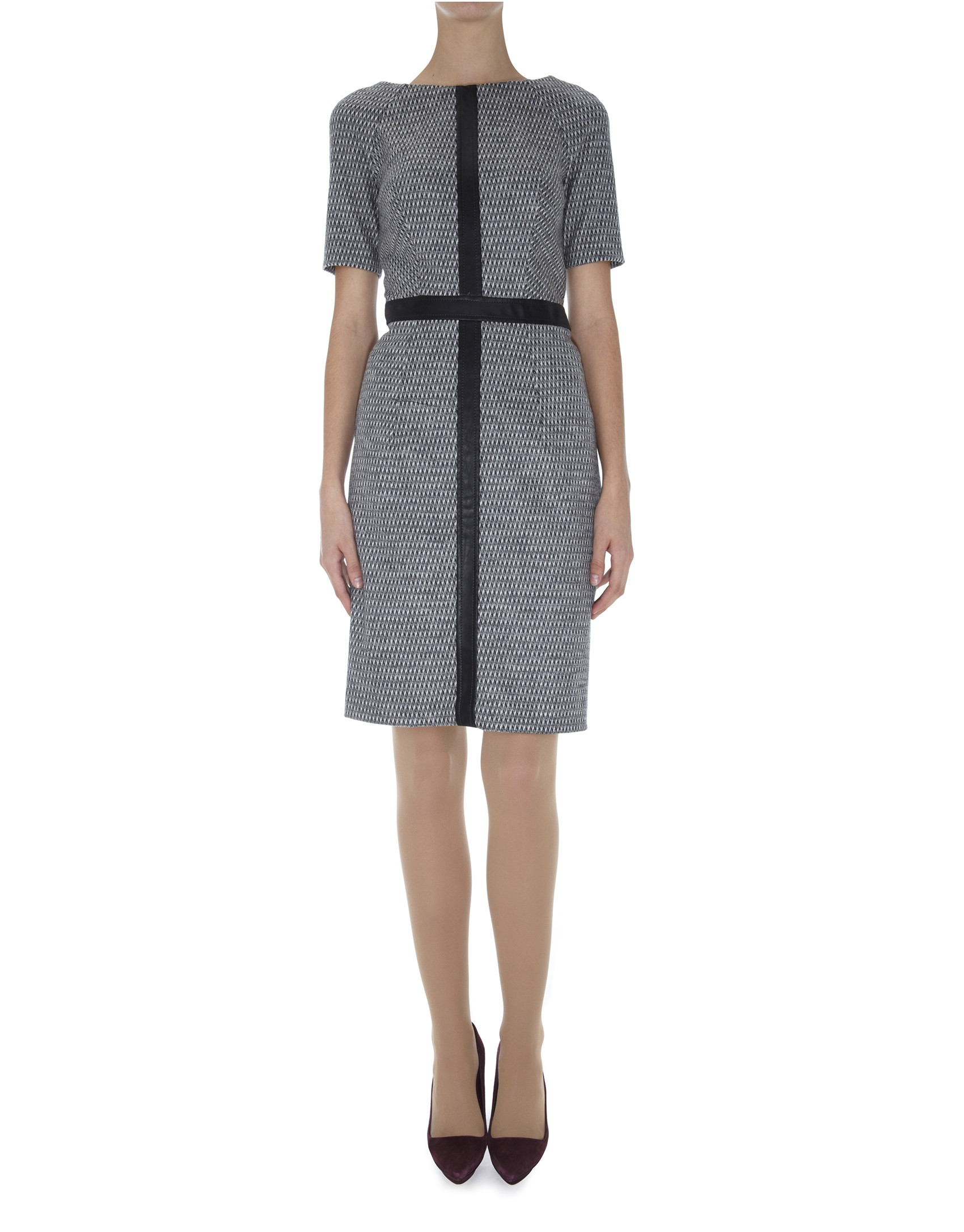 Vestido manga corta lana gris