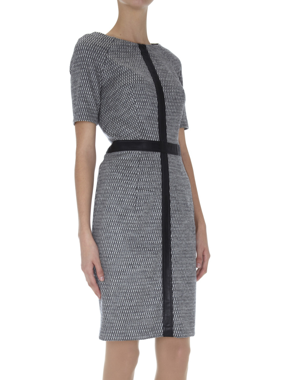 Vestido manga corta lana gris