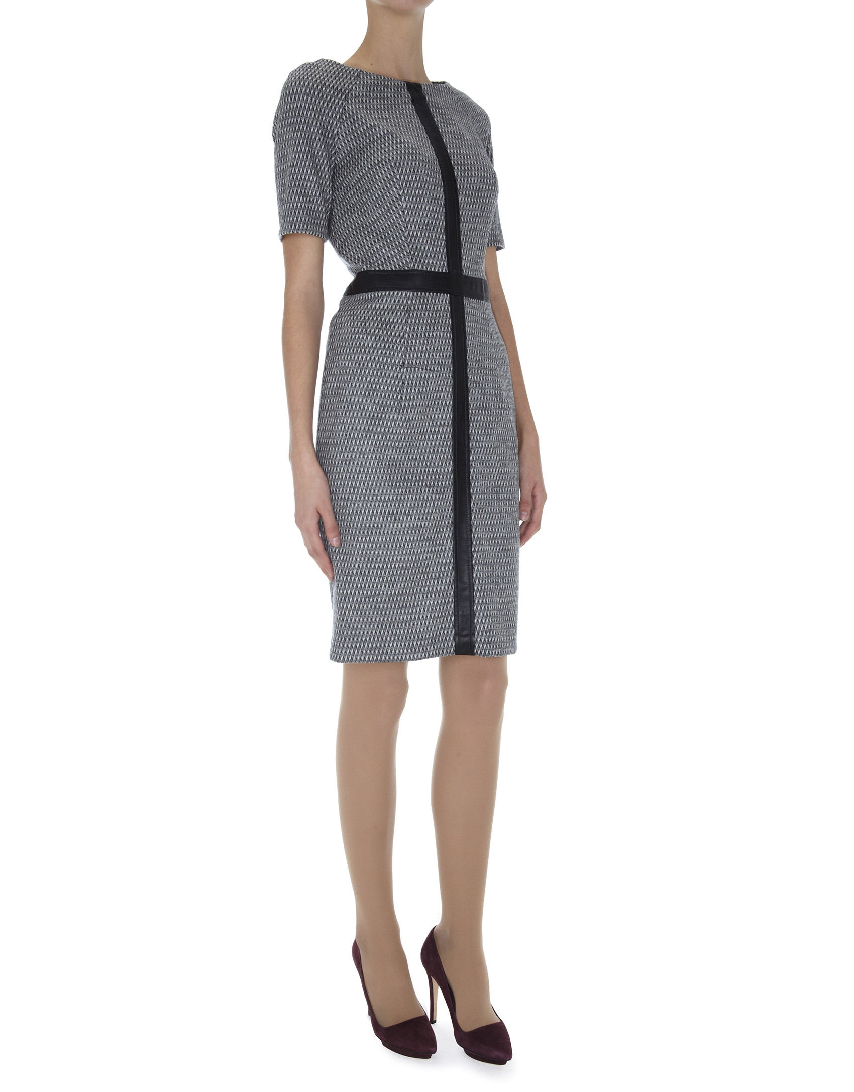 Vestido manga corta lana gris