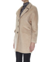 Abrigo beige con solapa de lana y alpaca