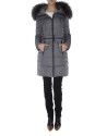 Long black ski jacket with matching raccoon collar 