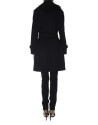 Black wool raincoat with lambskin collar 
