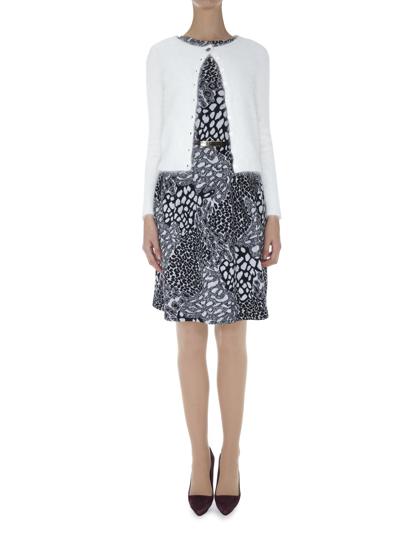 Chaqueta corta de angora en blanco roto