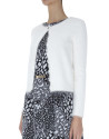Chaqueta corta de angora en blanco roto