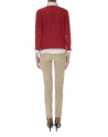 Red openwork sweater 