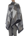Poncho punto estampado geométrico grises