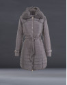 Long grey quilted trench coat