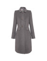 Navy blue trench coat with hood