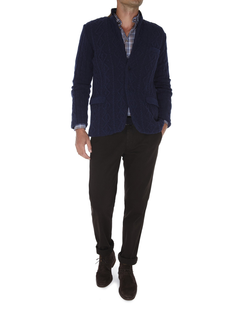 Navy blue knit jacket