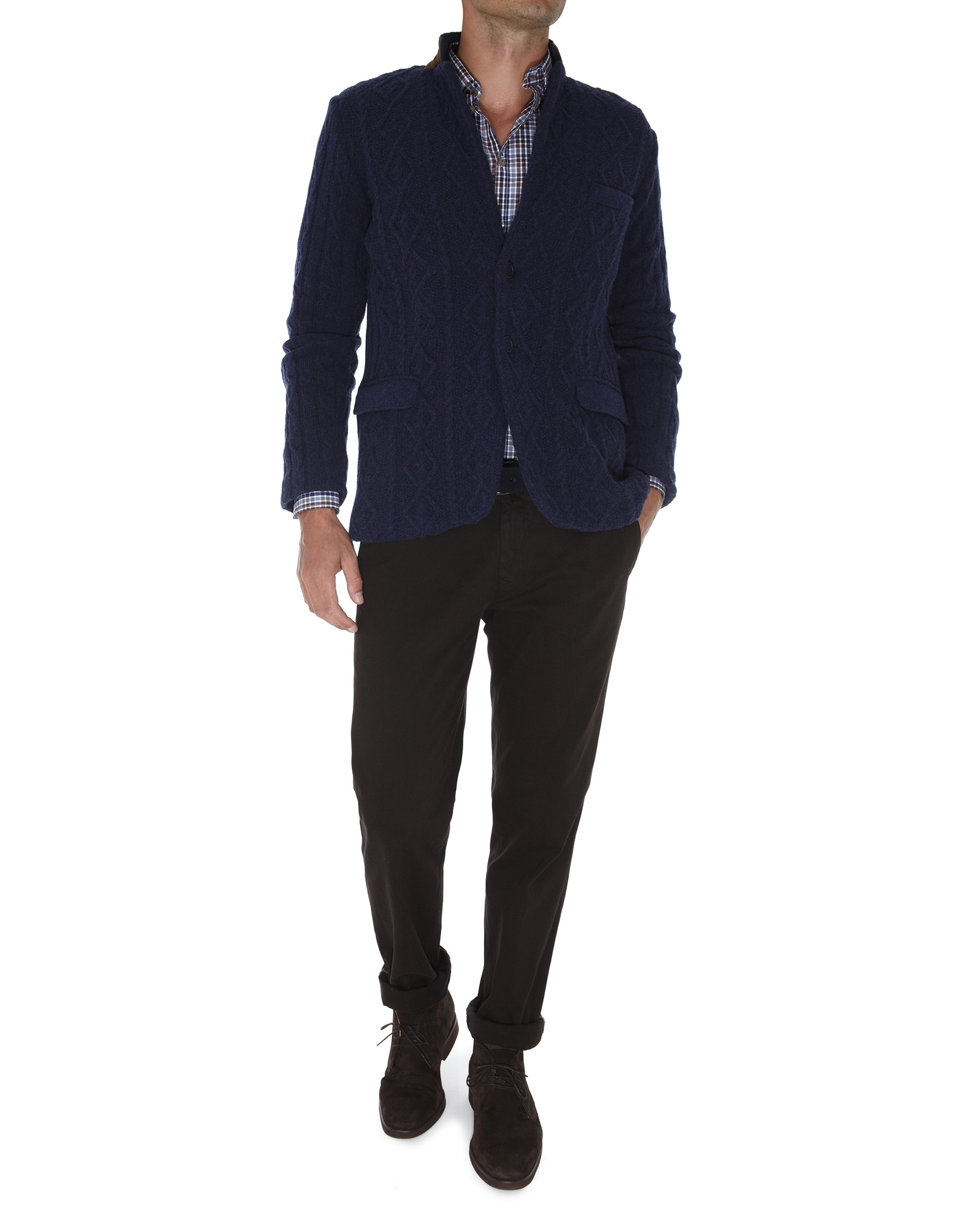 Navy blue knit jacket