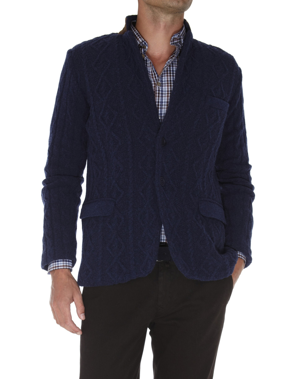 Navy blue knit jacket