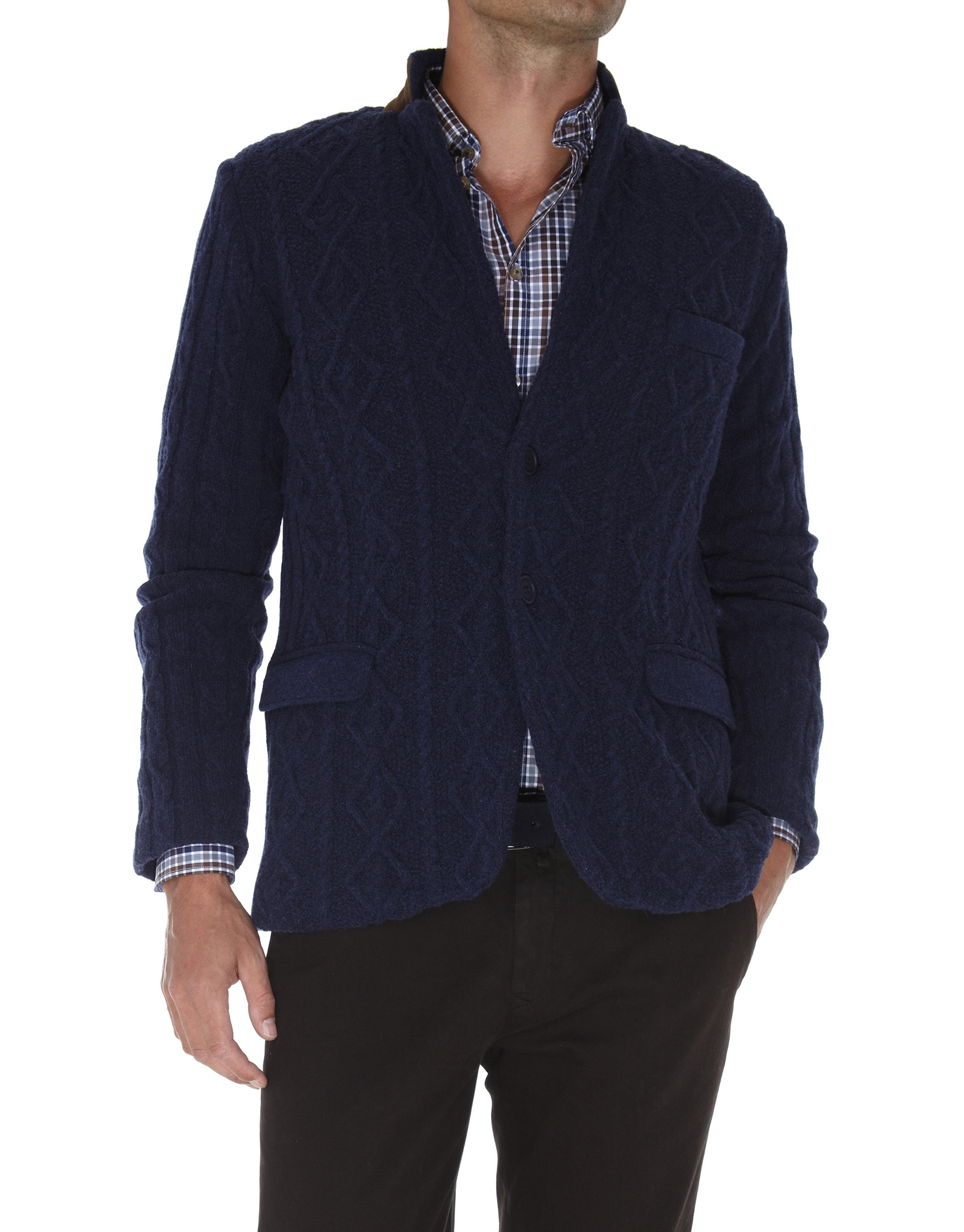 Navy blue knit jacket