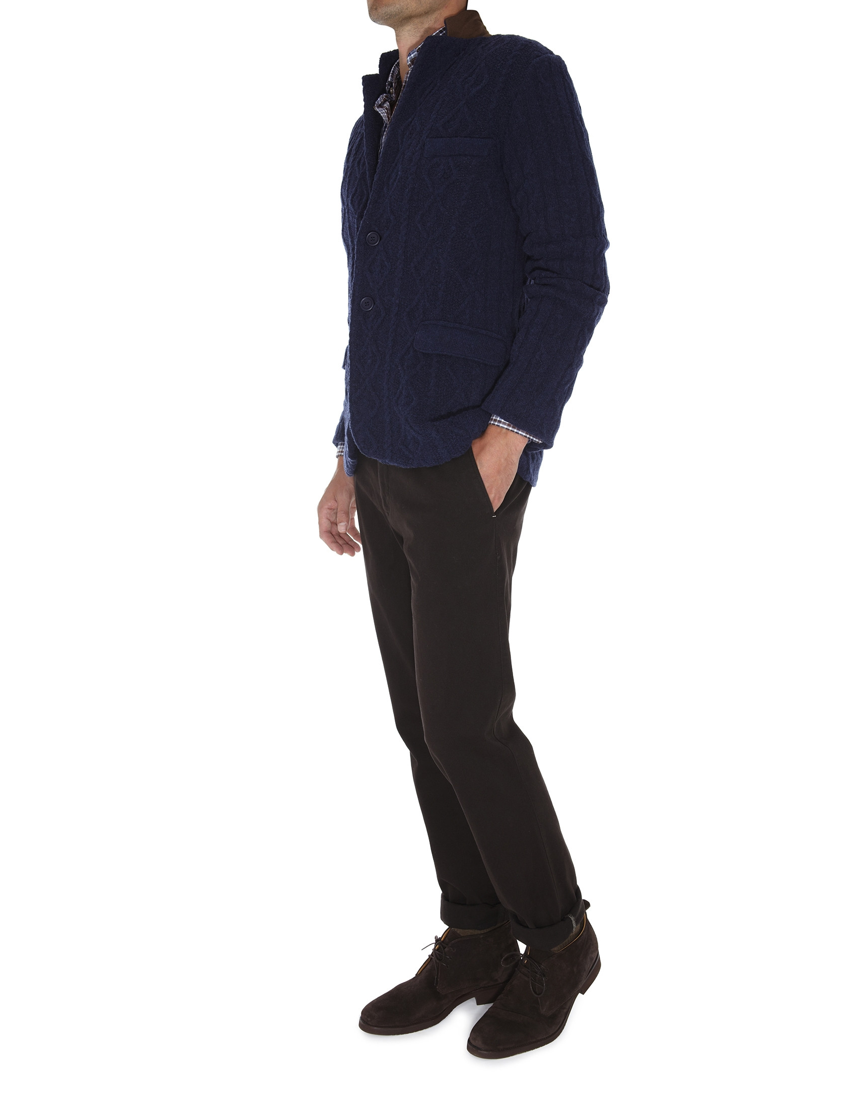 Navy blue knit jacket