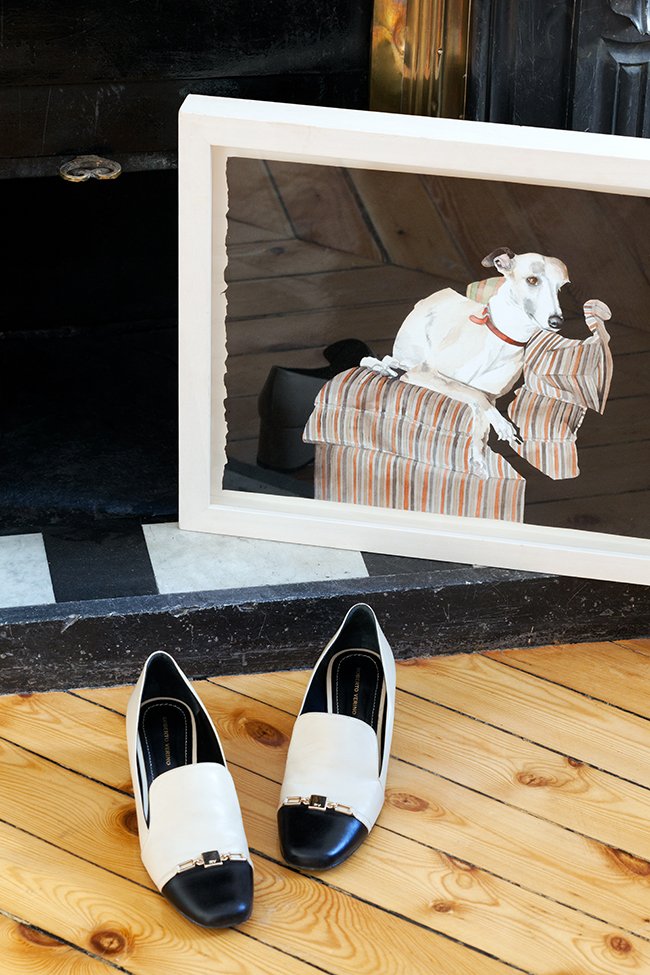 Zapato salón Cézanne en piel bicolor beige/negro - Roberto Verino