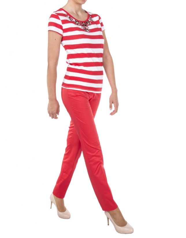 Red striped t-shirt