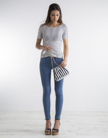 Blue knit top with 