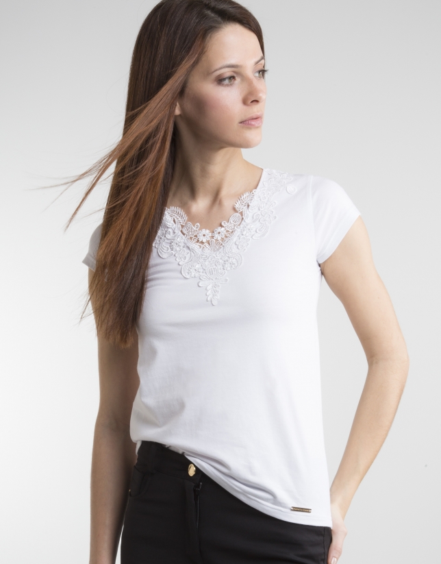 White crocheted top