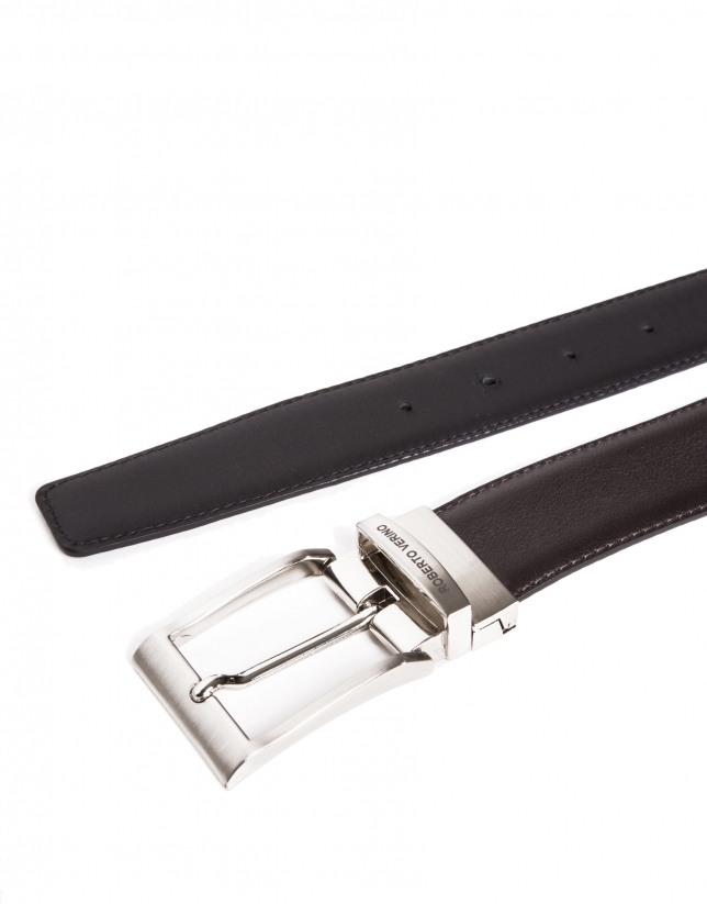 Reversible black dressy belt