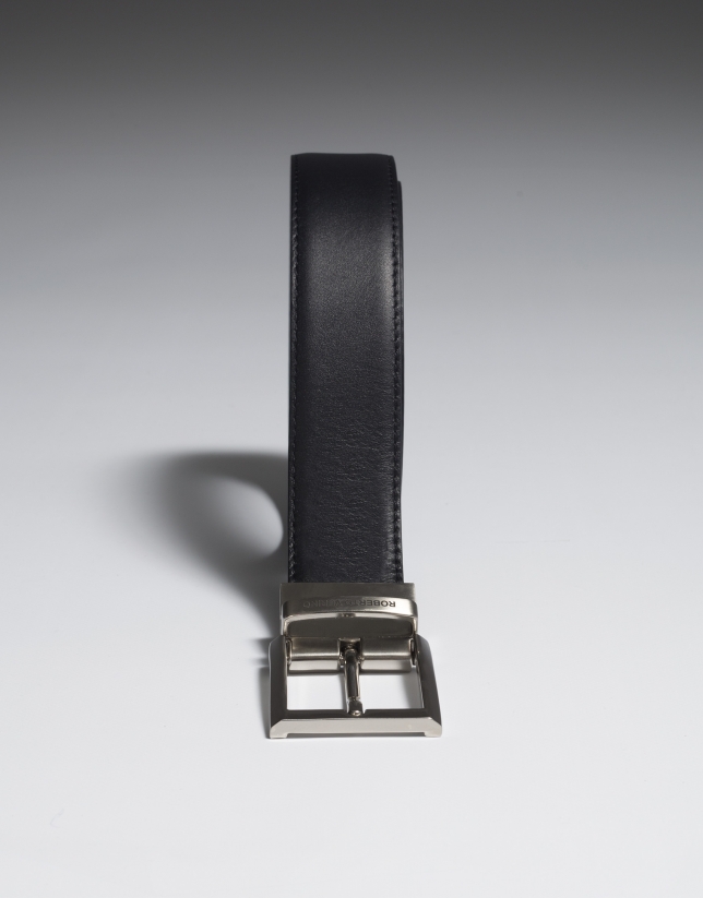 Reversible dress belt black/brown