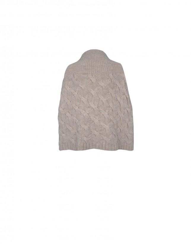 Beige cape with large overall cable design