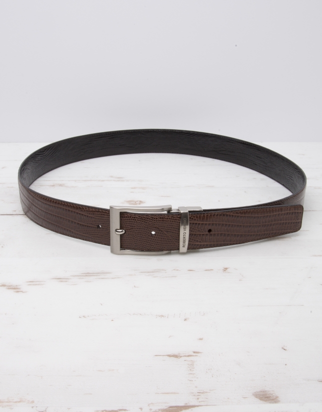 Reversible dress belt brown/black